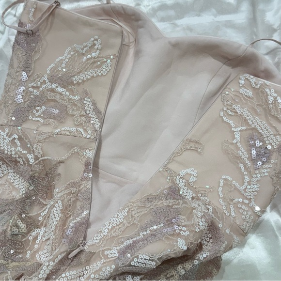 Dress The Population Anabel Sequin Sweetheart Gown Pink Floral XS Prom Bridal - Picture 10 of 12